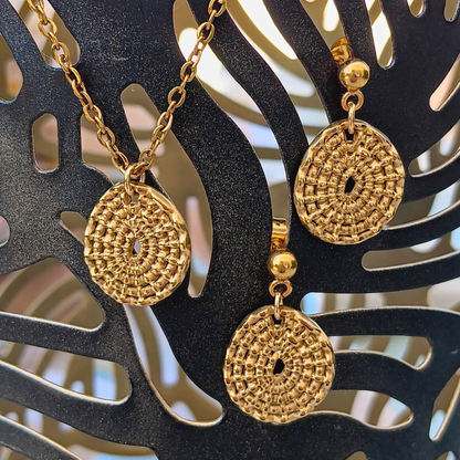 CHICA GAÜCHA - Boucles d'oreilles SOL NATIVO - cercle tressé & acier inoxydable 