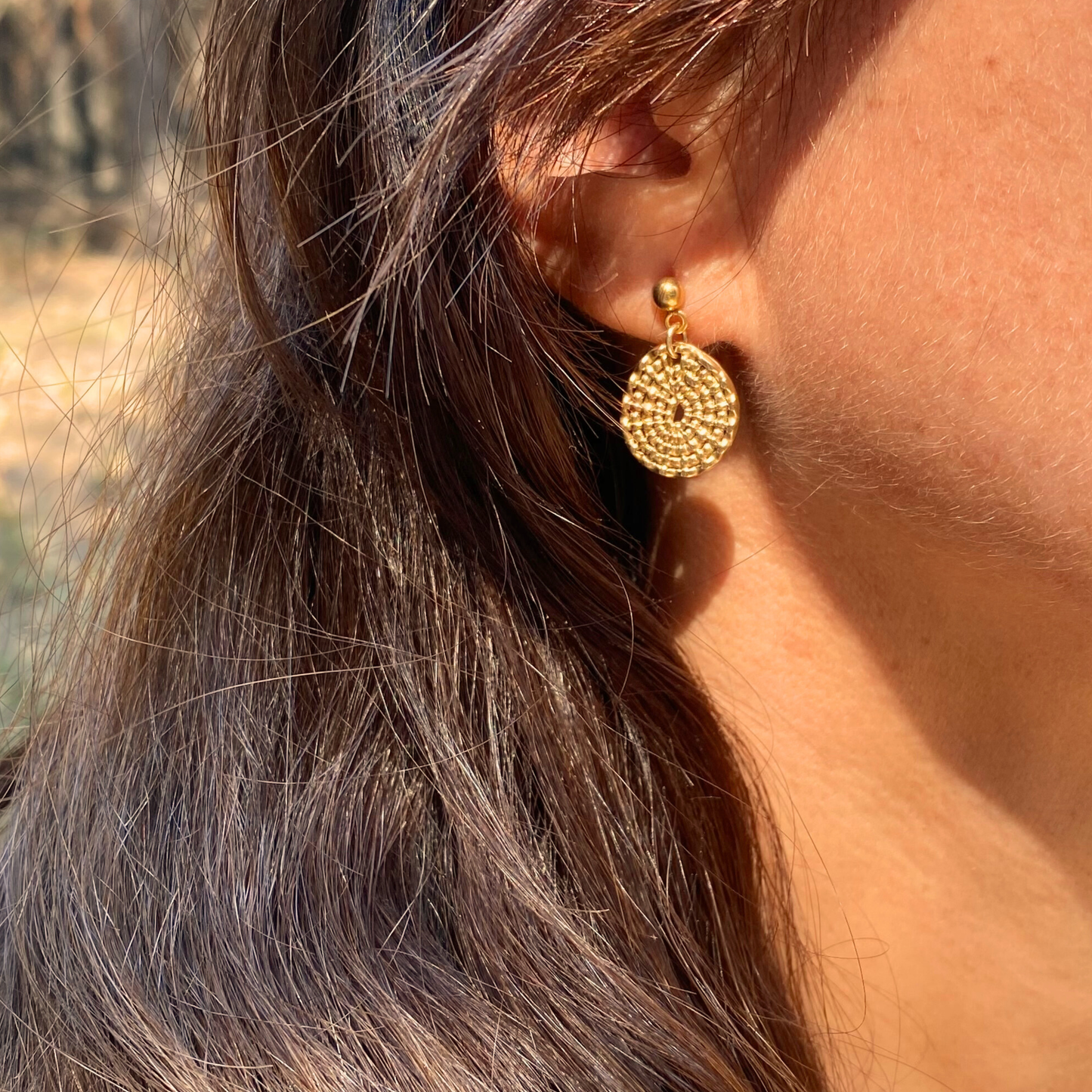 CHICA GAÜCHA - Boucles d'oreilles SOL NATIVO - cercle tressé & acier inoxydable 