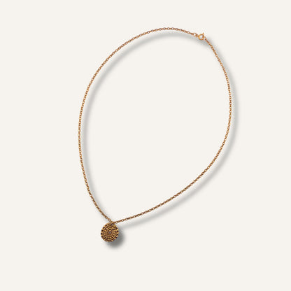 Chica Gaûcha - collier SOL NATIVO - médaillon martelé & acier inoxydable
