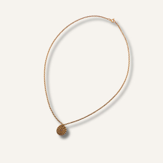 Chica Gaûcha - collier SOL NATIVO - médaillon martelé & acier inoxydable
