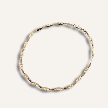 Collier LUZ- chaine martelée en laiton doré à l'or fin 18K
