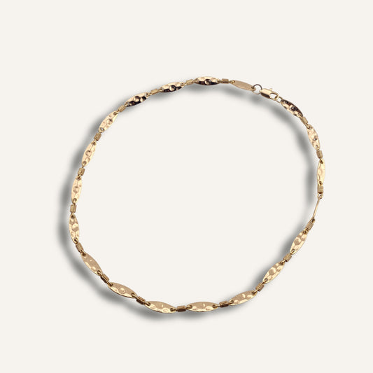 Collier LUZ- chaine martelée en laiton doré à l'or fin 18K