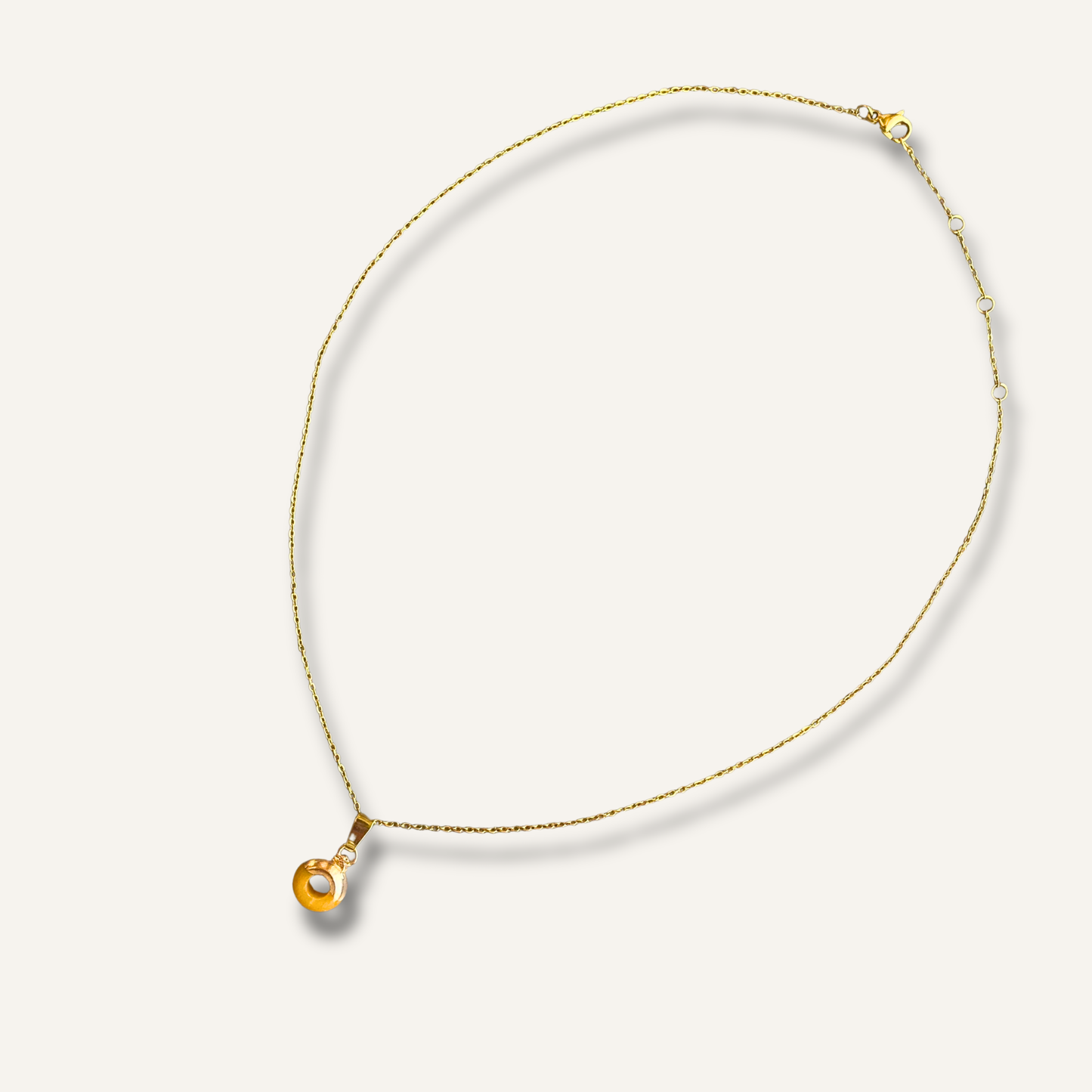 Chica Gaücha - Collier OLA - pendentif rondelle en Aventurine jaune naturelle & acier inoxydable 