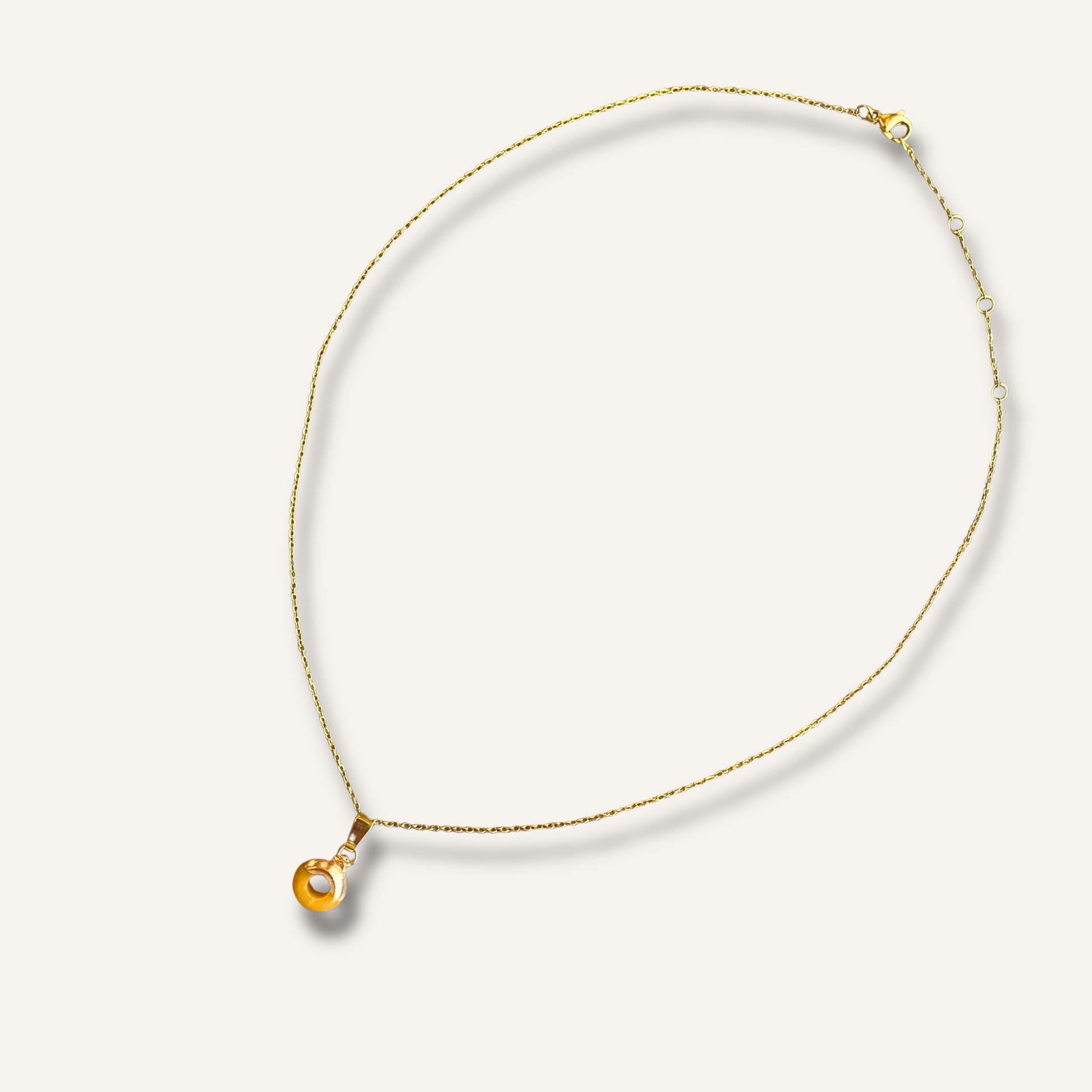 Chica Gaücha - Collier OLA - pendentif rondelle en Aventurine jaune naturelle & acier inoxydable 